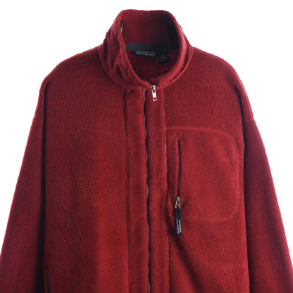 90s Patagonia Red Full Zip Fleece Jacket (XL)