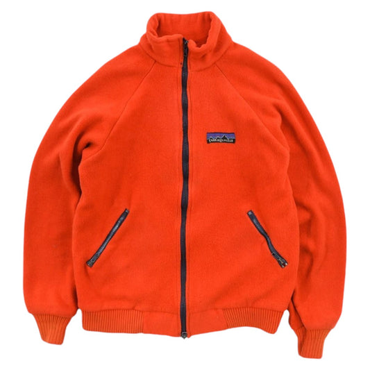 80s Patagonia Orange Full Zip Fleece Jacket (S)