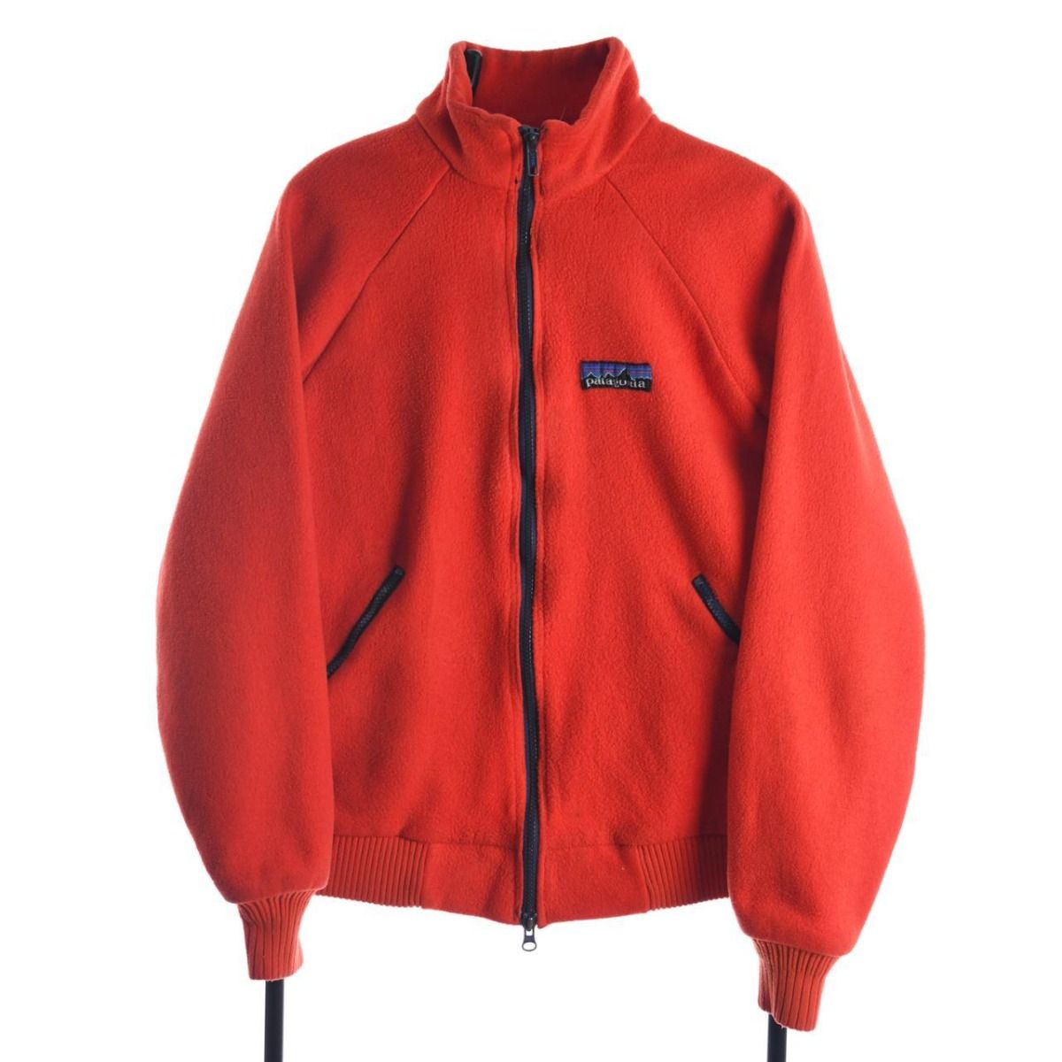 80s Patagonia Orange Full Zip Fleece Jacket (S)