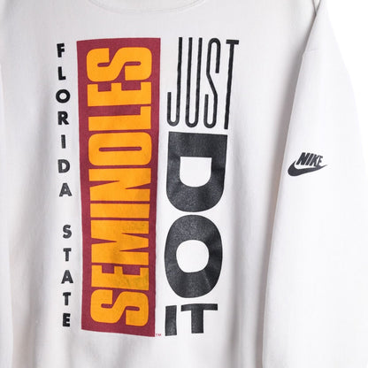 90s Nike Just Do It White Sweatshirt (M)