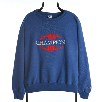 90s Champion Blue Embroidered Sweatshirt (M)