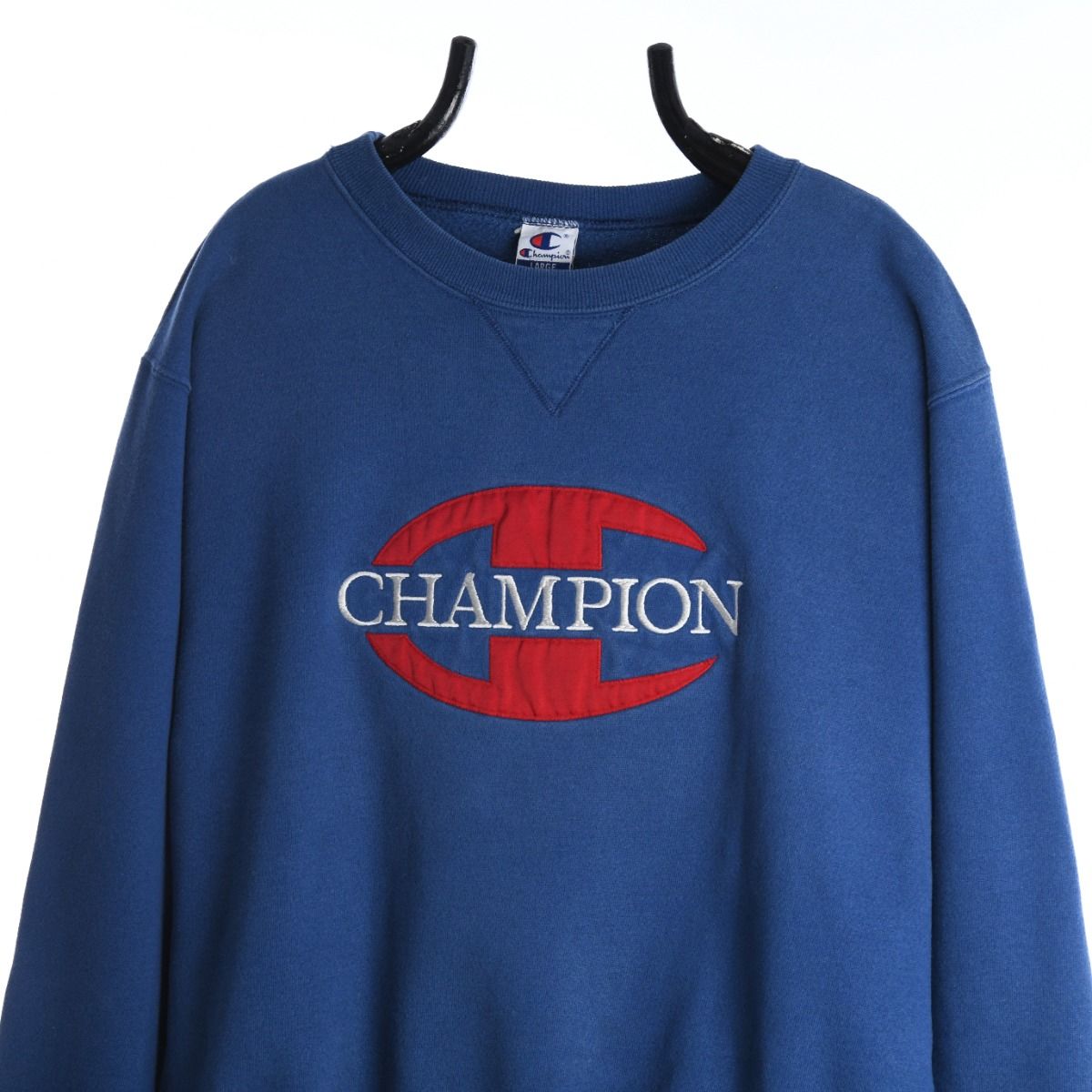 90s Champion Blue Embroidered Sweatshirt (M)