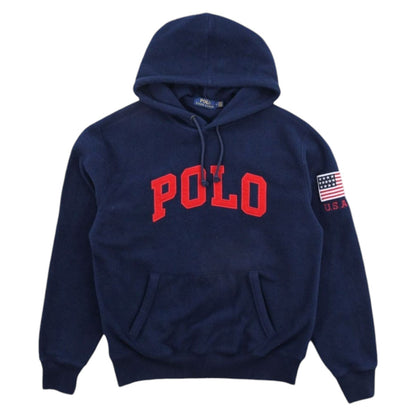 Polo Ralph Lauren Navy Embroidered Fleece Hoodie (M)