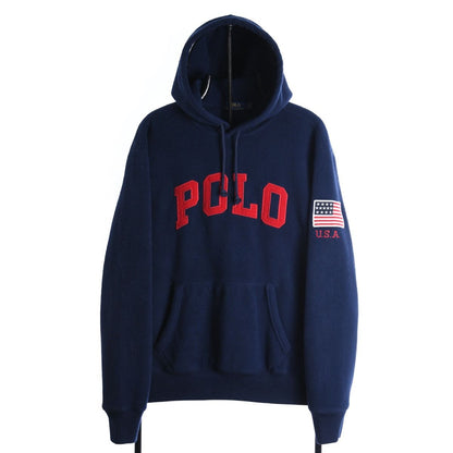 Polo Ralph Lauren Navy Embroidered Fleece Hoodie (M)