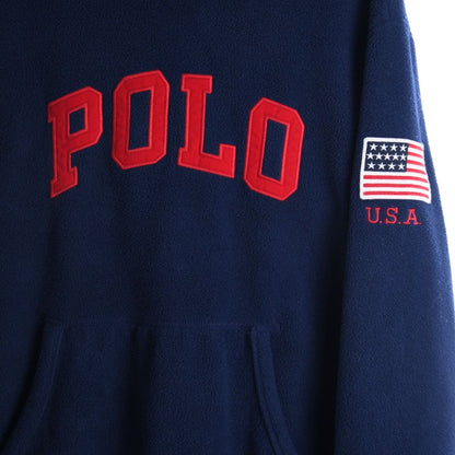 Polo Ralph Lauren Navy Embroidered Fleece Hoodie (M)