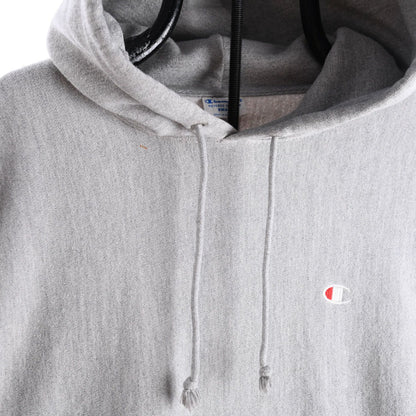 90s Champion Grey Reverse Weave Heavy Hoodie (S)