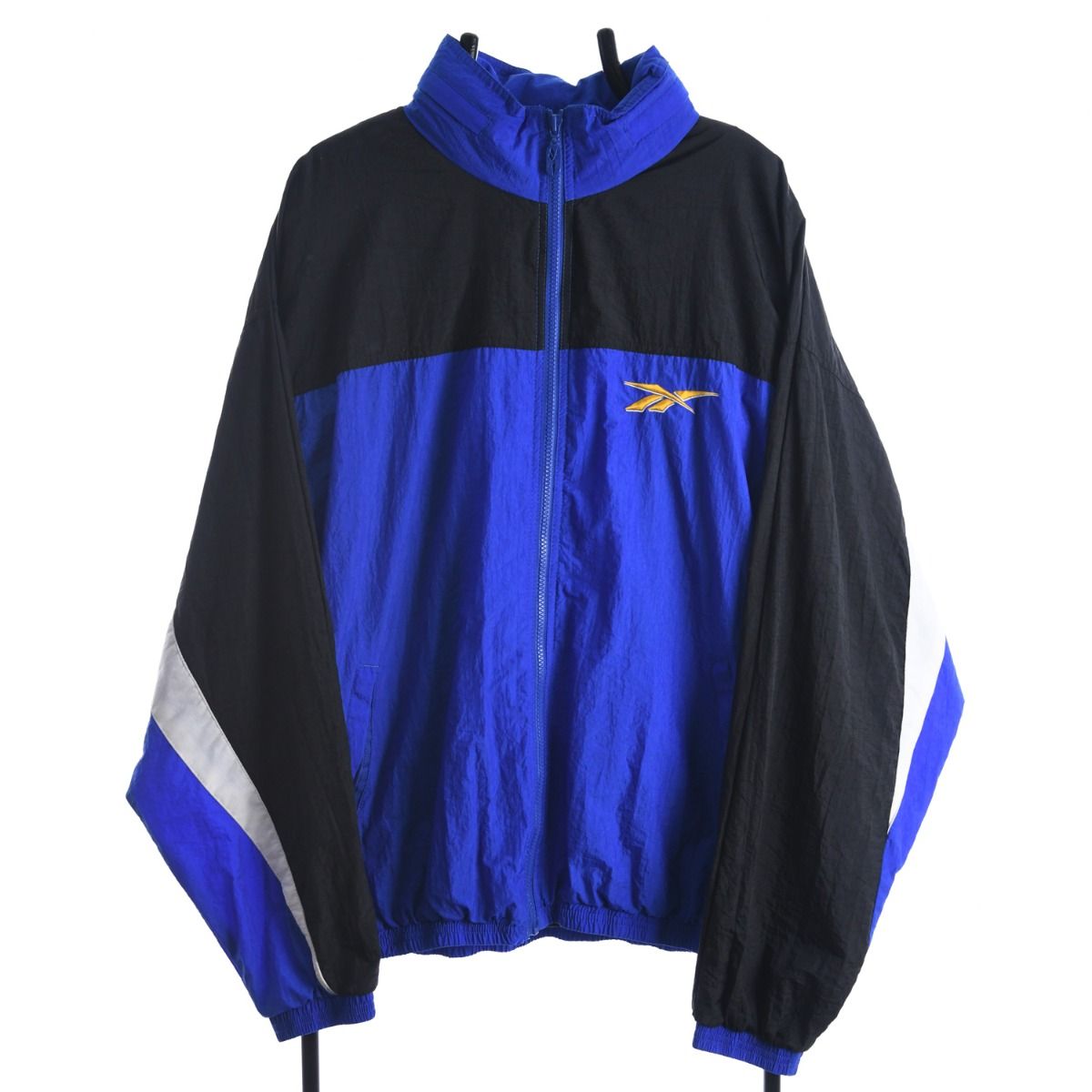 90s Reebok Blue/Black Shell Track Jacket (XL)