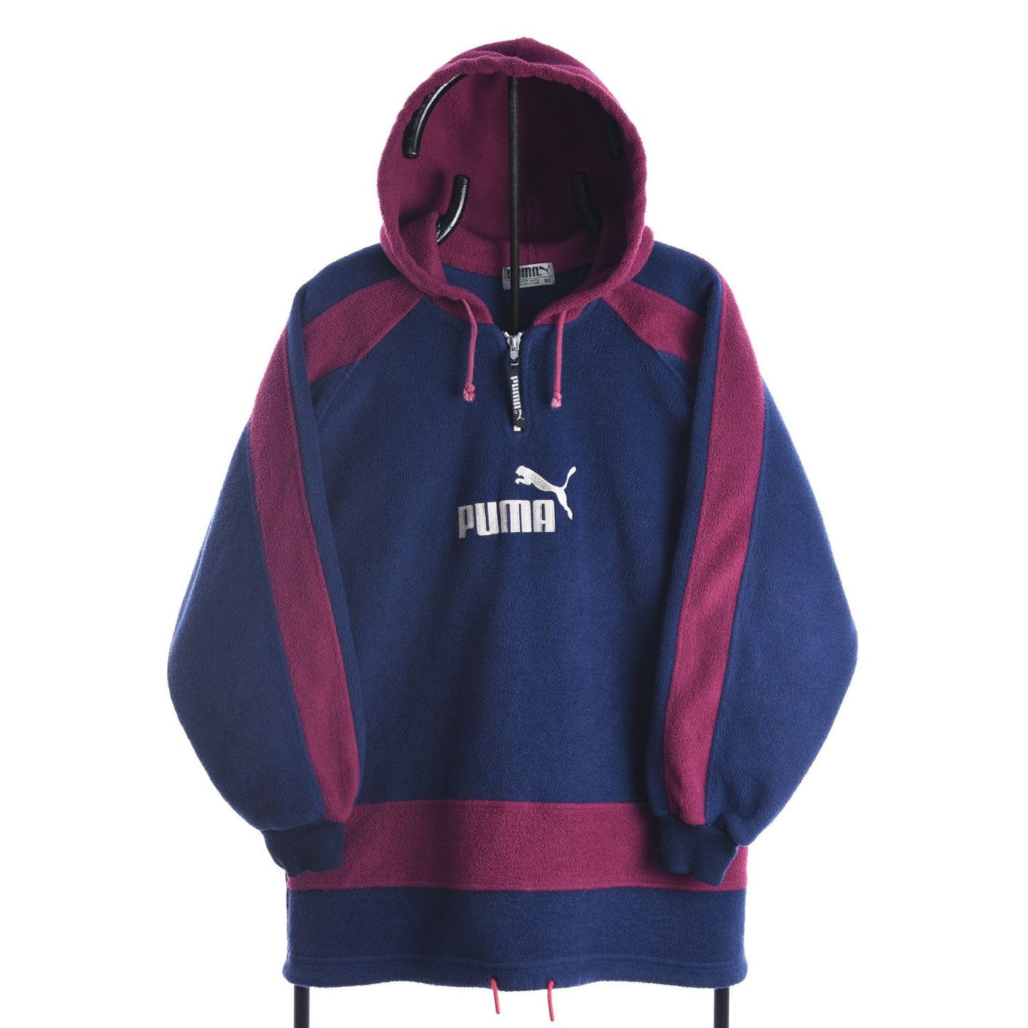 90s Puma Navy Embroidered Fleece hoodie (M)