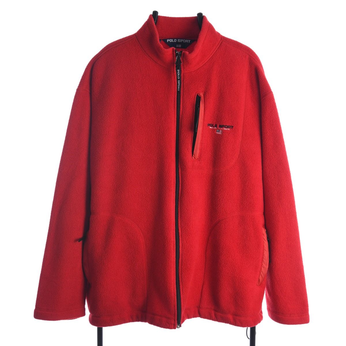 90s Polo Sport Red Full Zip Fleece Jacket (XXL)