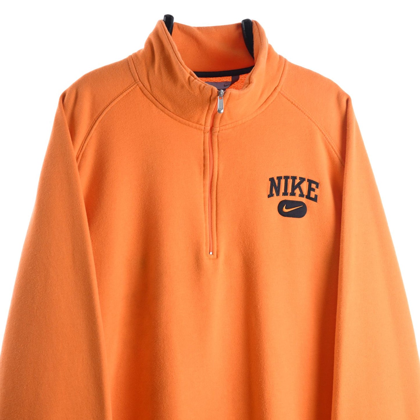 00s Nike Orange Embroidered 1/4 Zip Sweatshirt (XXL)