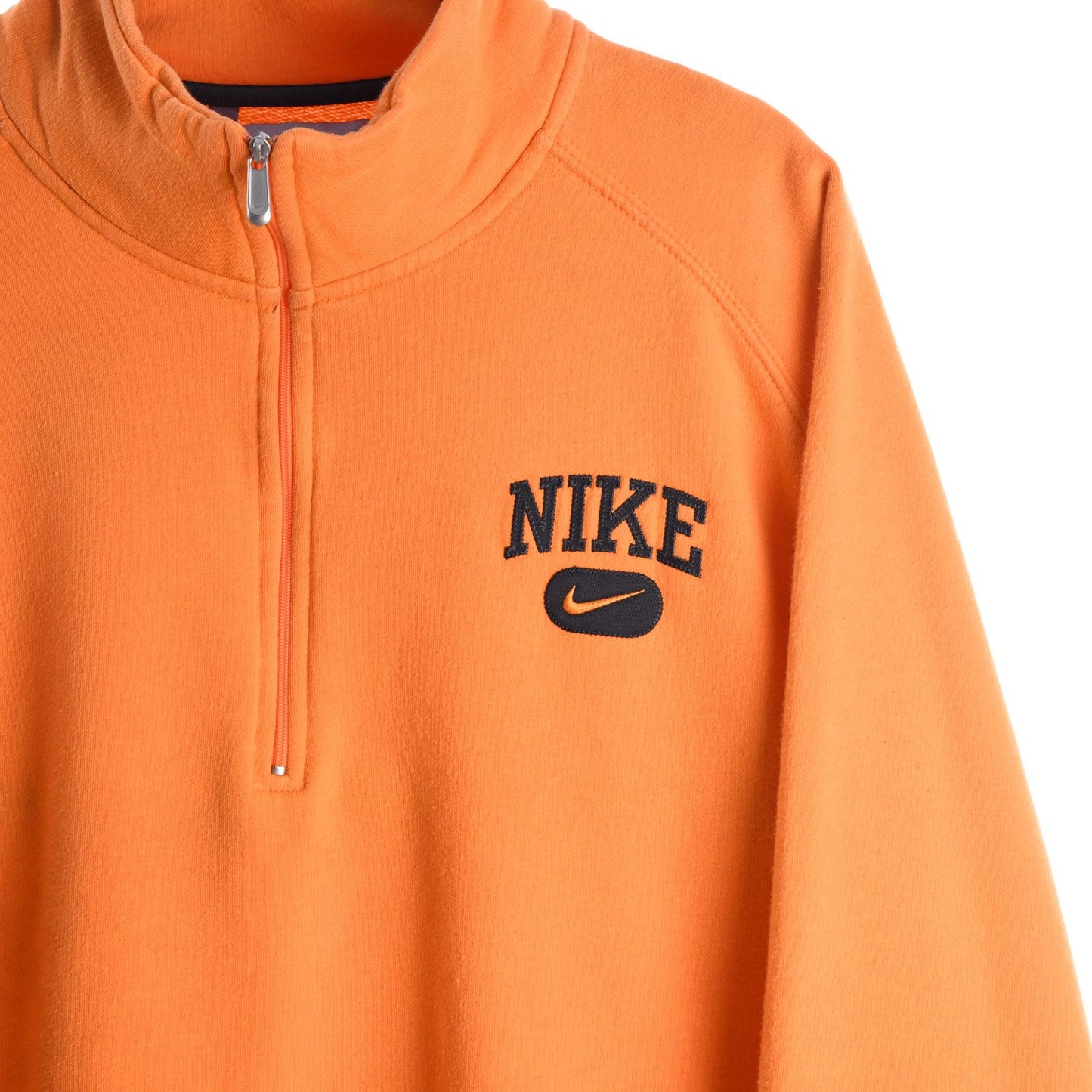 00s Nike Orange Embroidered 1/4 Zip Sweatshirt (XXL)