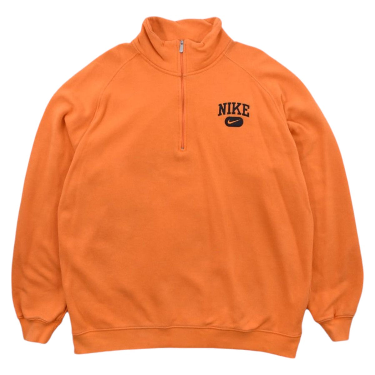 00s Nike Orange Embroidered 1/4 Zip Sweatshirt (XXL)