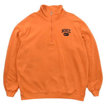 00s Nike Orange Embroidered 1/4 Zip Sweatshirt (XXL)