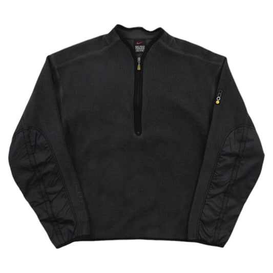 90s Nike Black Embroidered 1/4 Zip fleece (S)