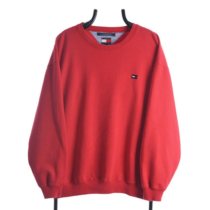 90s Tommy Hilfiger Red Embroidered Sweatshirt (L)