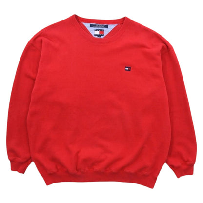 90s Tommy Hilfiger Red Embroidered Sweatshirt (L)