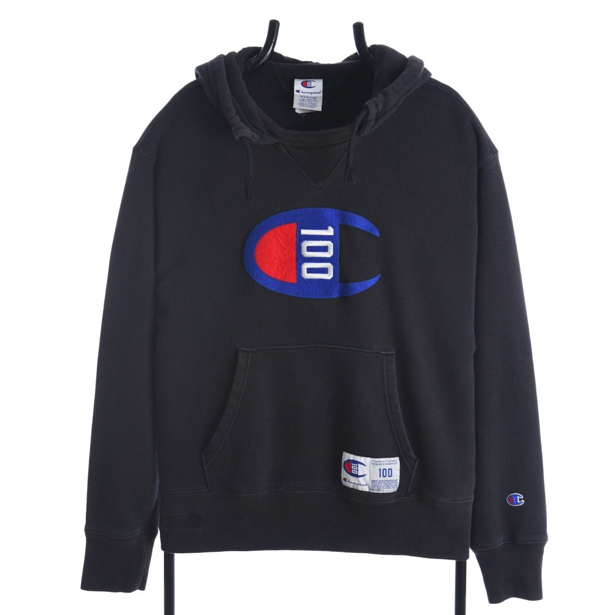 Champion Black Embroidered Hoodie (S)