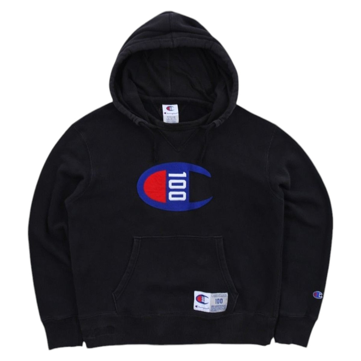 Champion Black Embroidered Hoodie (S)