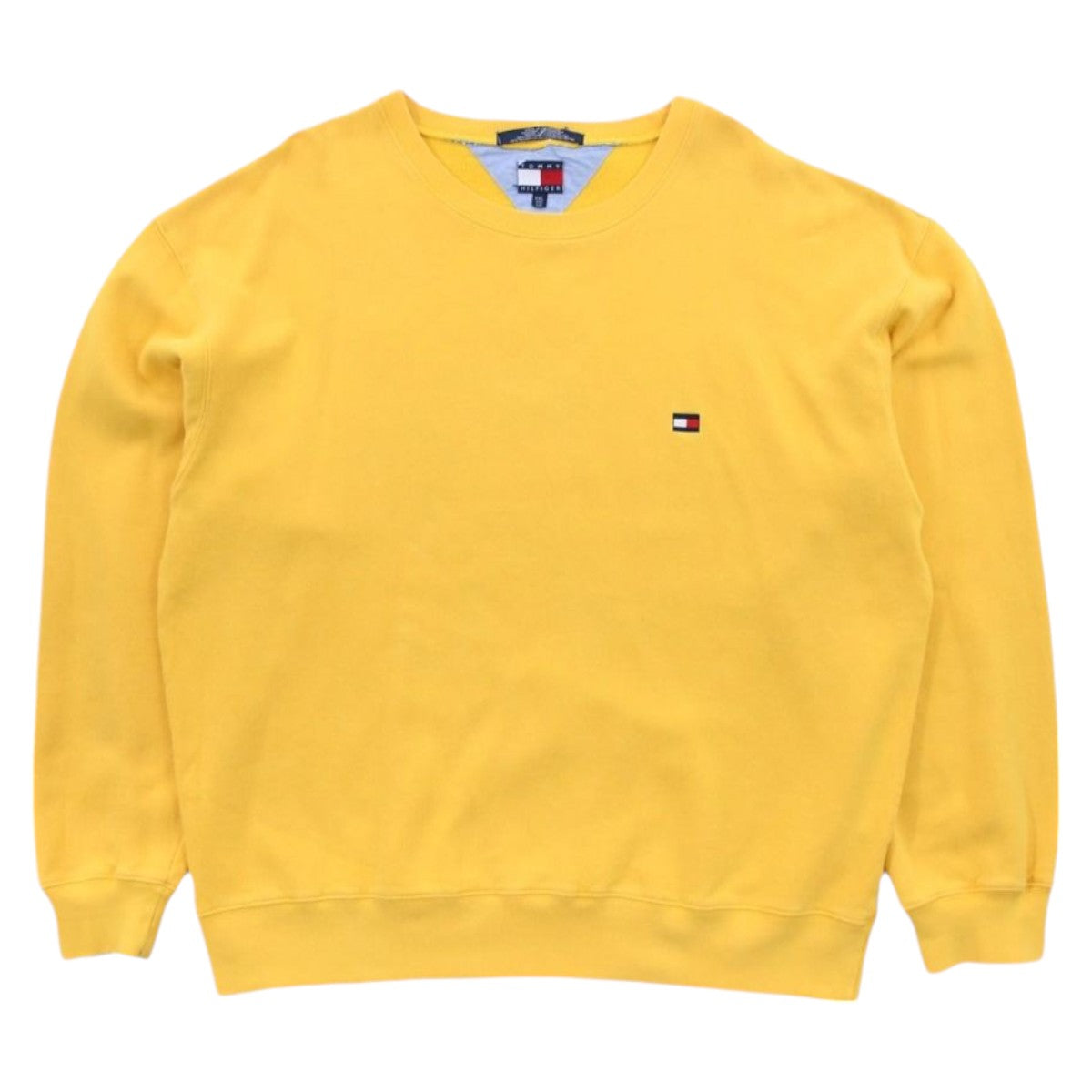 90s Tommy Hilfiger Yellow Embroidered Sweatshirt (XXL)