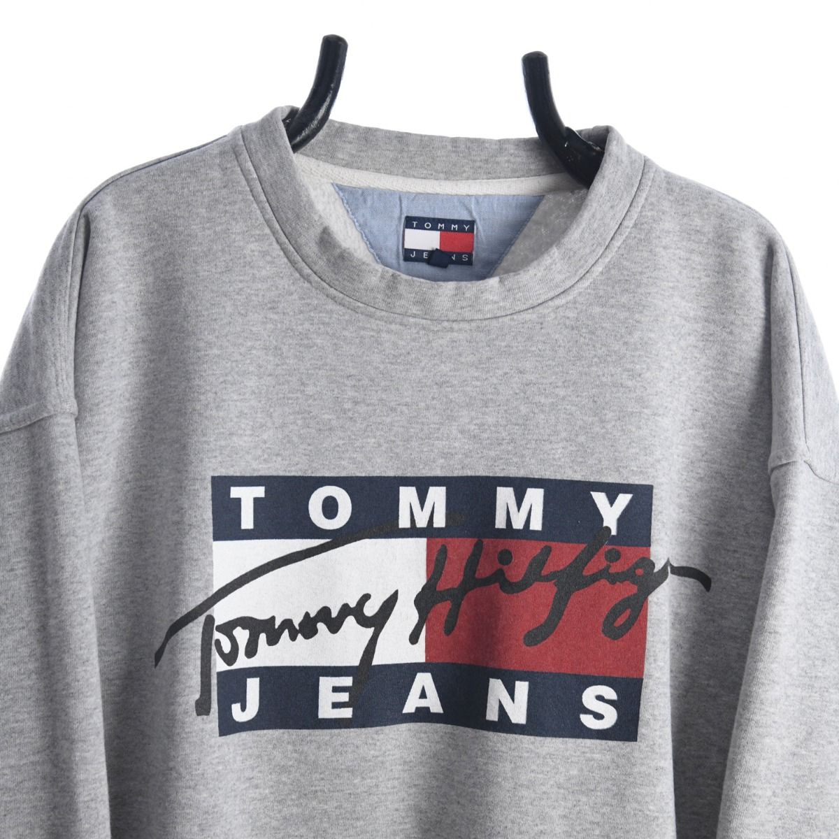 90s Tommy Hilfiger Grey Sweatshirt (L)