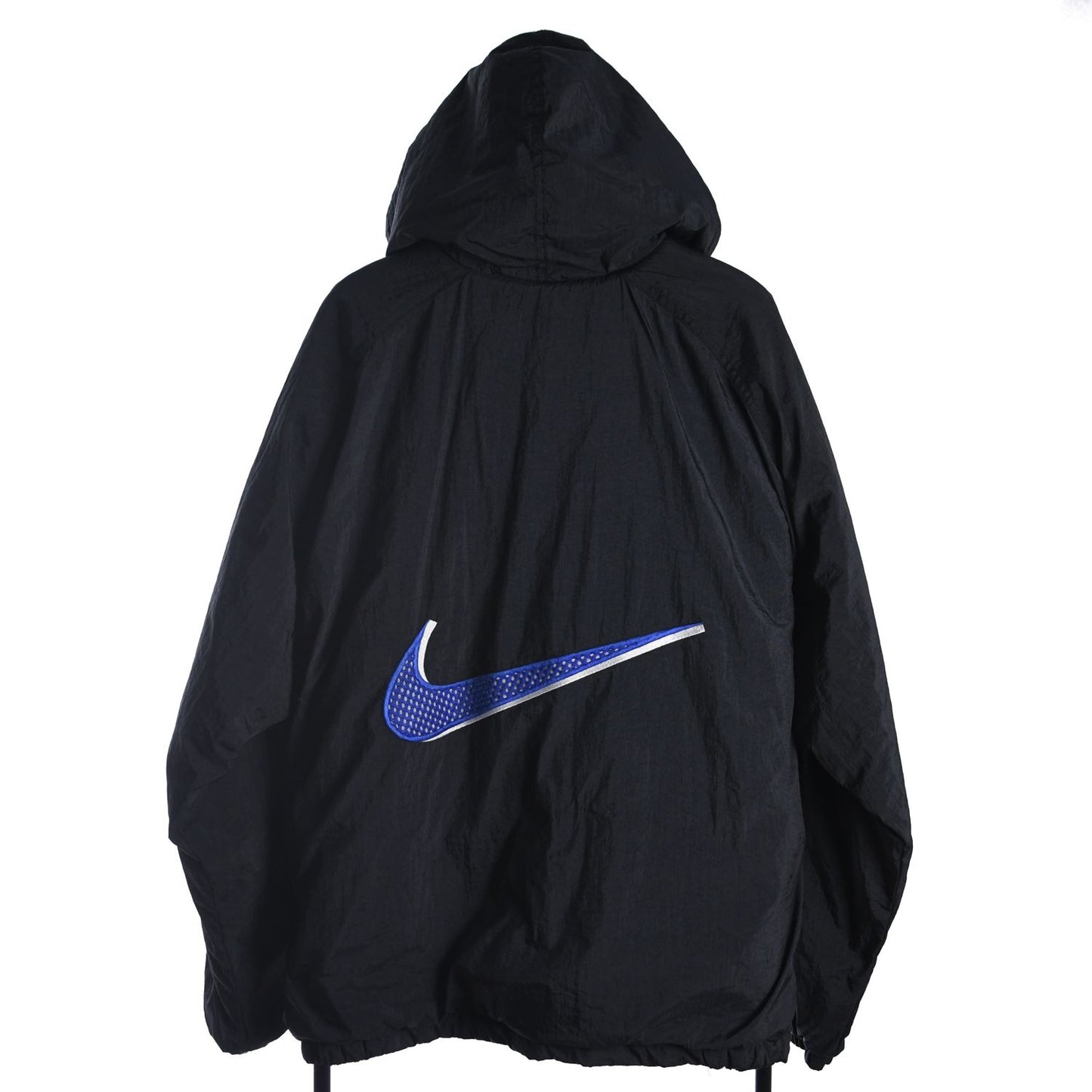 90s Nike Black Big Swoosh Light Padded jacket (XXL)