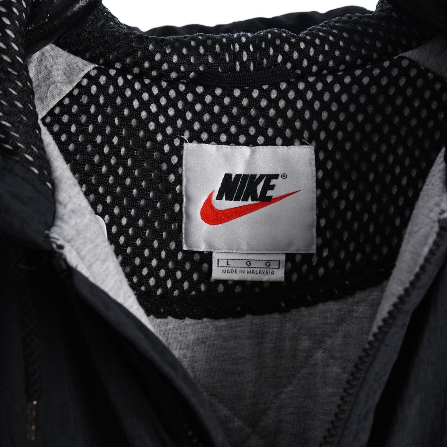 90s Nike Black Big Swoosh Light Padded jacket (XXL)