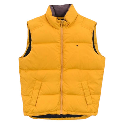 00s Tommy Hilfiger Yellow Down Gilet (L)