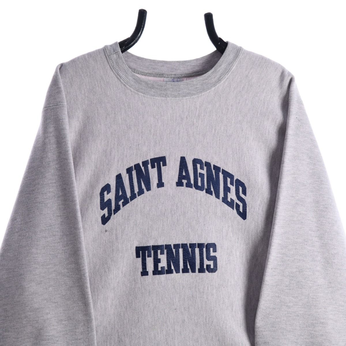 00s Champion Tennis Reverse Weave Grey Sweatshirt (M)