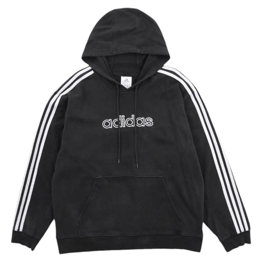 00s Adidas Black Embroidered Hoodie (L)