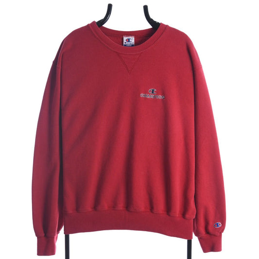 00s Champion Red Embroidered Sweatshirt (M)