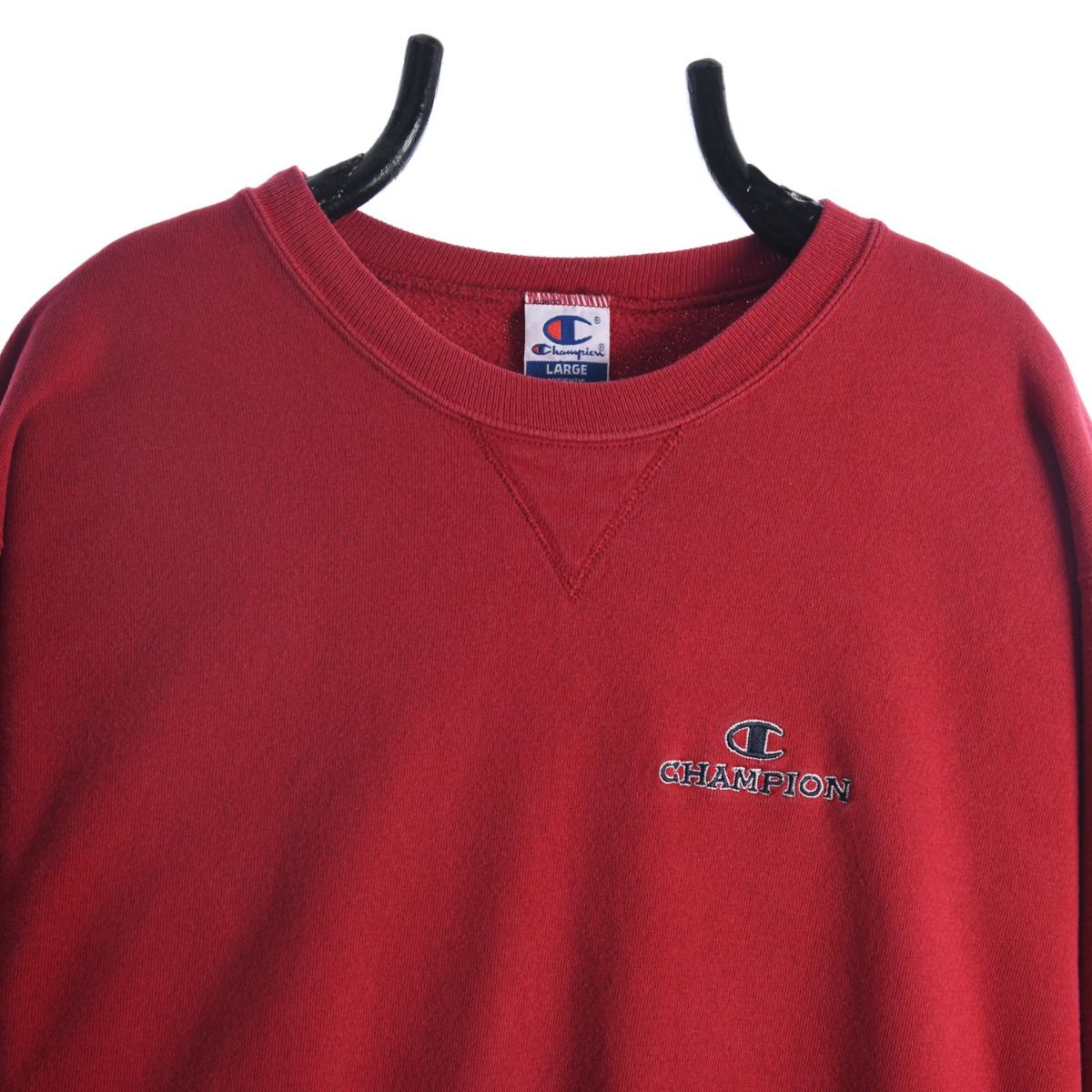 00s Champion Red Embroidered Sweatshirt (M)