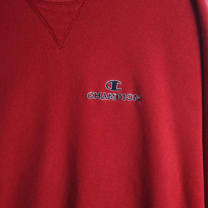 00s Champion Red Embroidered Sweatshirt (M)