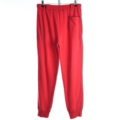 90s Adidas Red Cotton Tracksuit Bottoms (M)