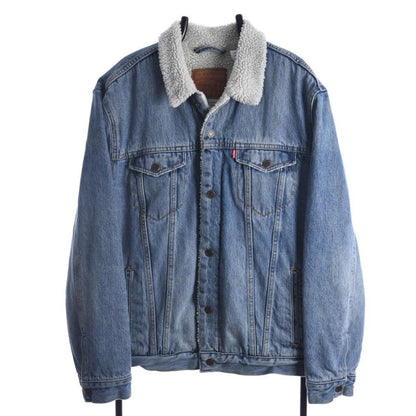 90s Levi's Heavy Denim Sherpa Lined Jacket (XL)