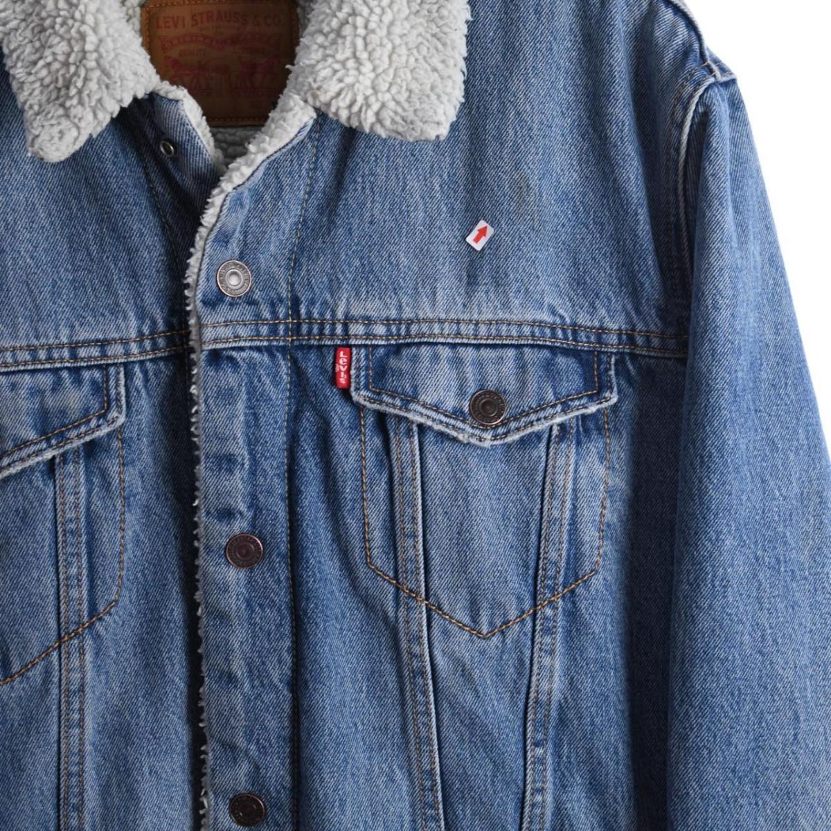 90s Levi's Heavy Denim Sherpa Lined Jacket (XL)