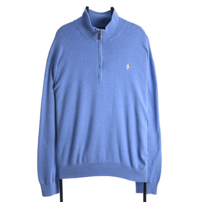 Polo Ralph Lauren Blue Embroidered 1/4 Zip Sweatshirt (XXL)