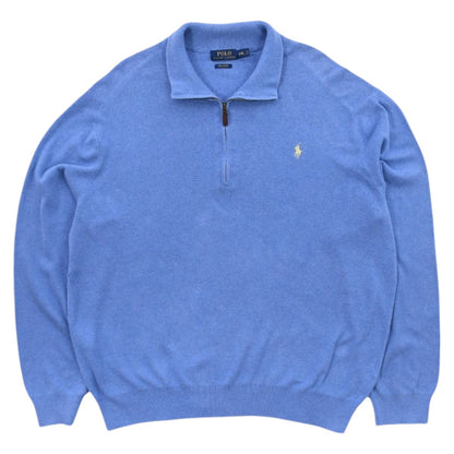 Polo Ralph Lauren Blue Embroidered 1/4 Zip Sweatshirt (XXL)