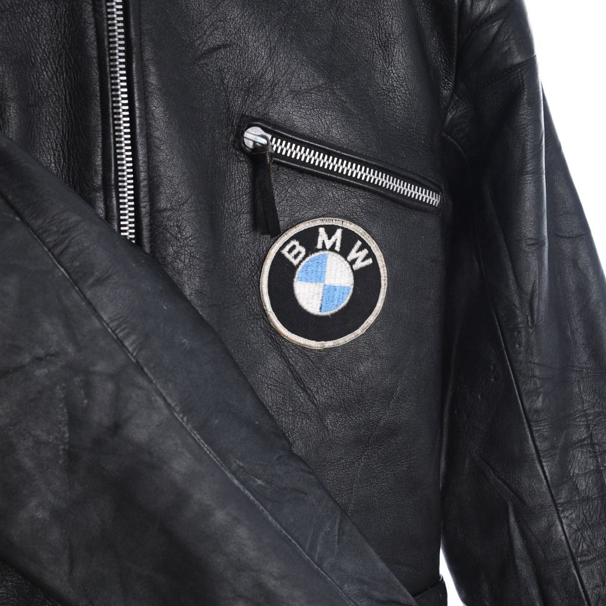 90s BMW Black Leather 2 Piece Mototbike Suit (M)