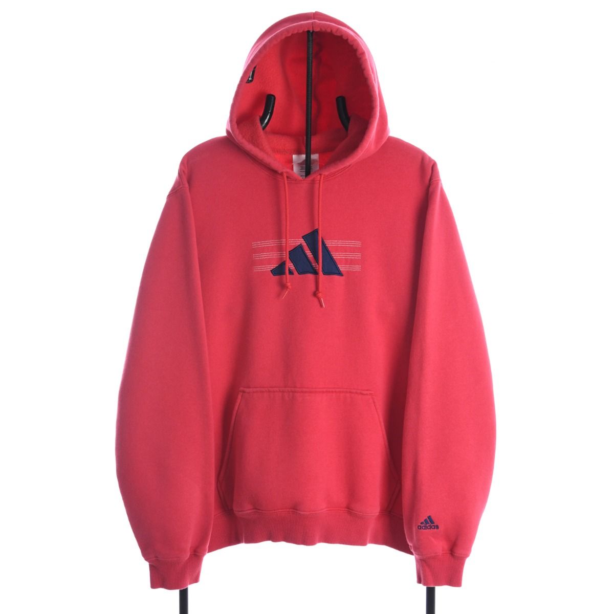 90s Adidas Red Embroidered Hoodie (L)