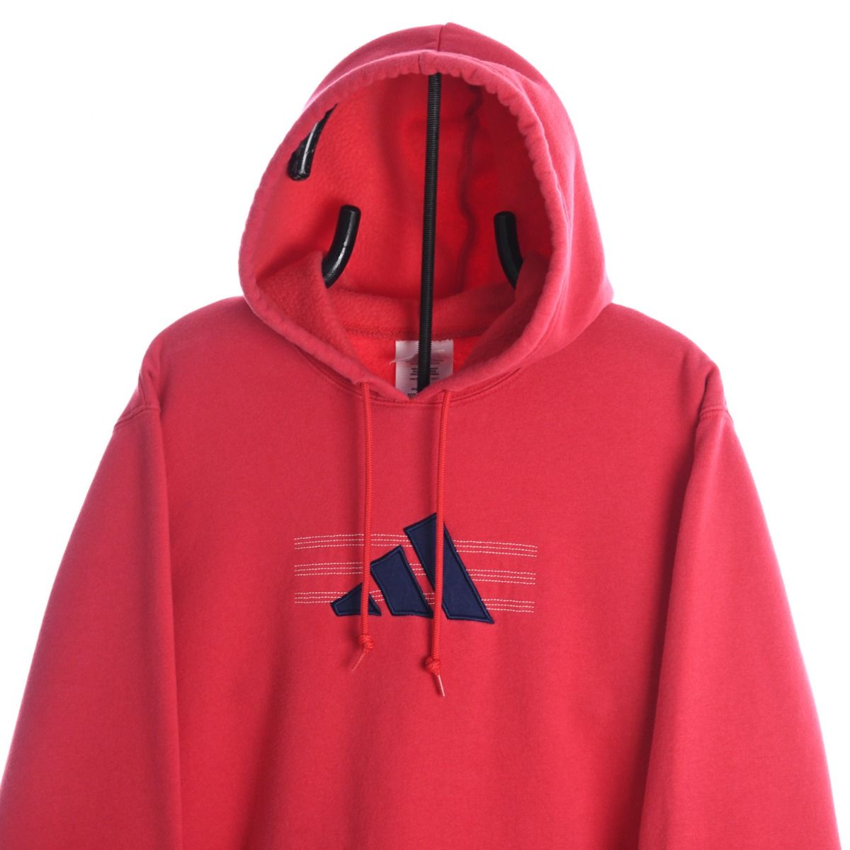 90s Adidas Red Embroidered Hoodie (L)