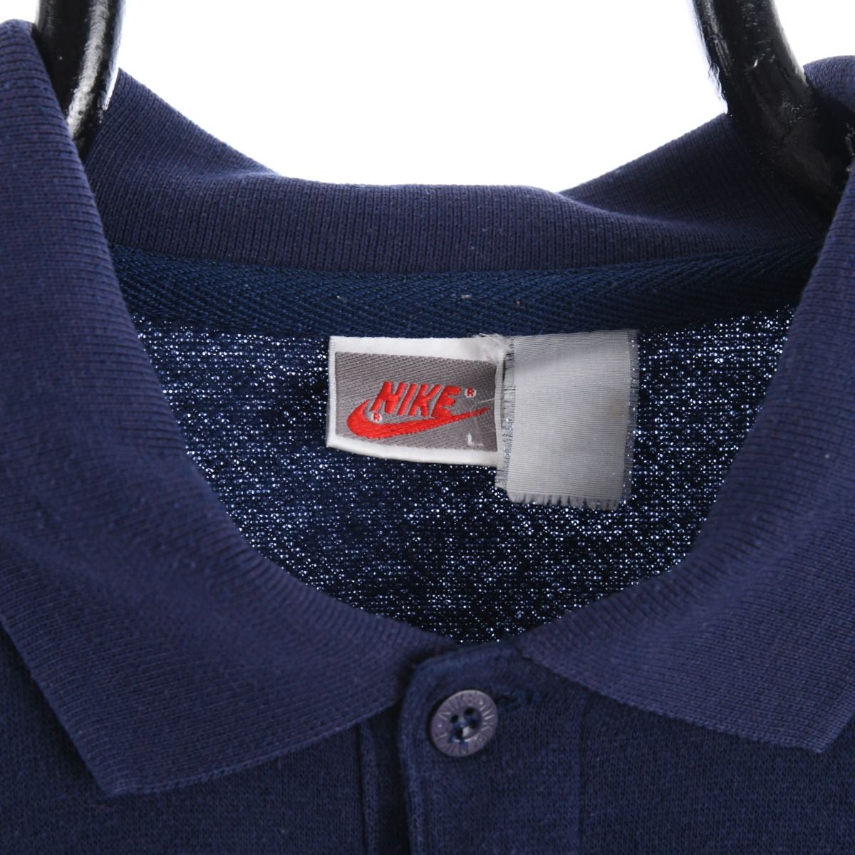 90s Nike Navy Embroidered Collared Sweatshirt (M)