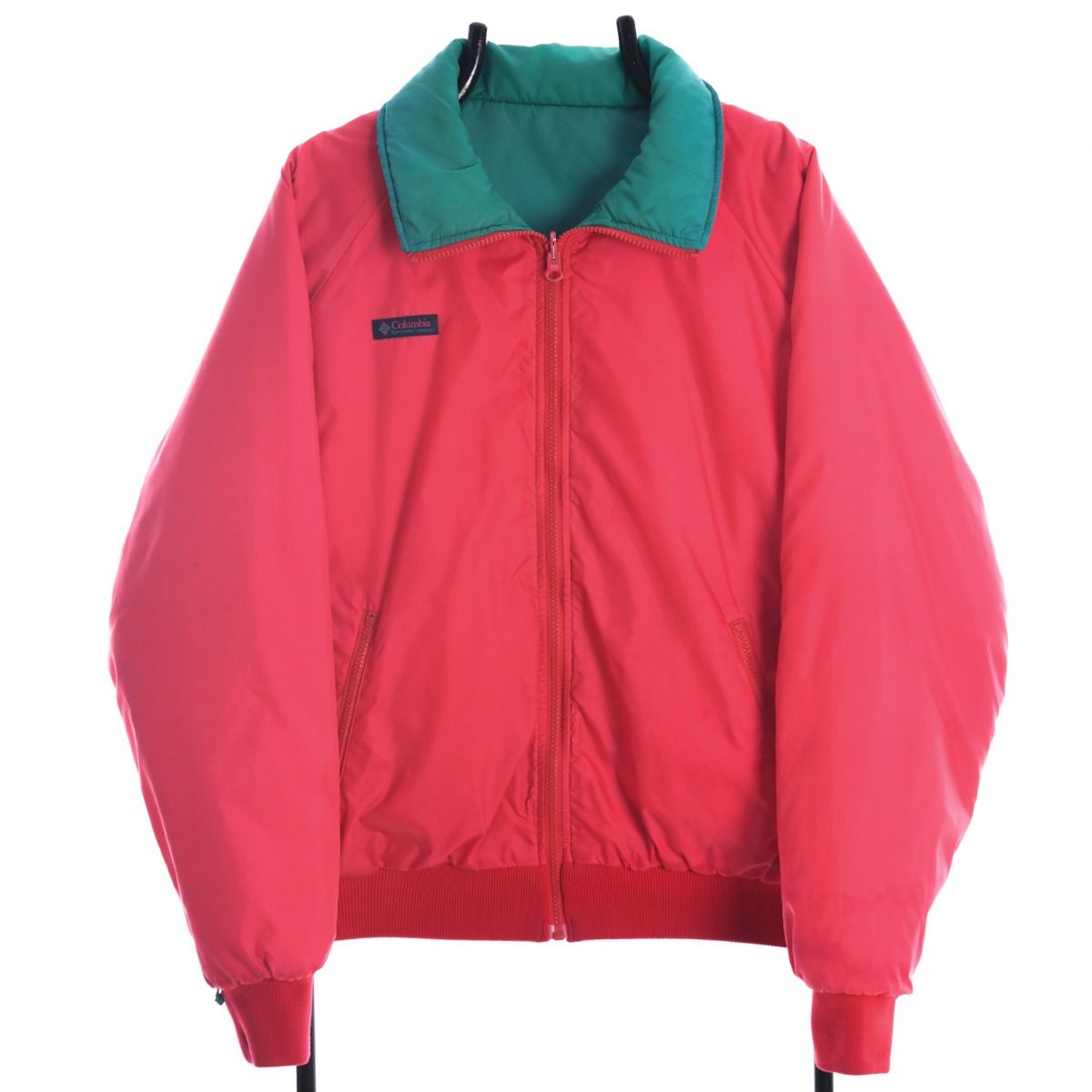 90s Columbia Green/Pink Puffer Reversible Jacket (L)