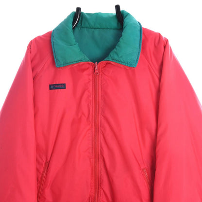 90s Columbia Green/Pink Puffer Reversible Jacket (L)