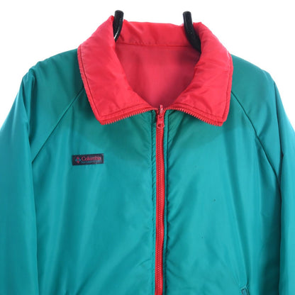 90s Columbia Green/Pink Puffer Reversible Jacket (L)