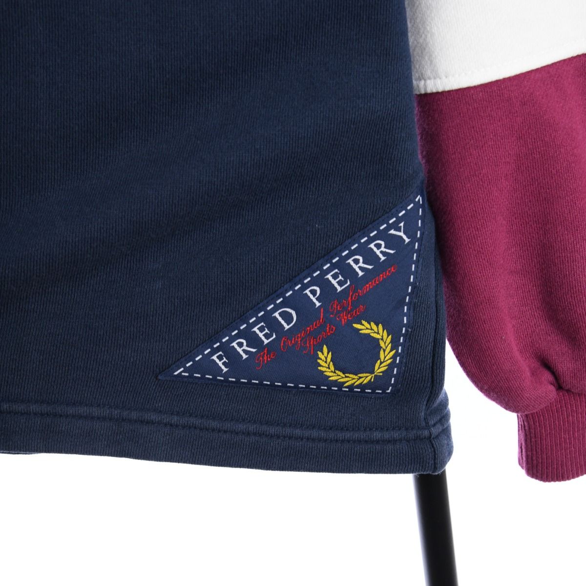 90s Fred Perry Navy Embroidered 1/4 Zip Sweatshirt (XL)