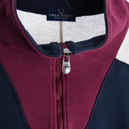 90s Fred Perry Navy Embroidered 1/4 Zip Sweatshirt (XL)