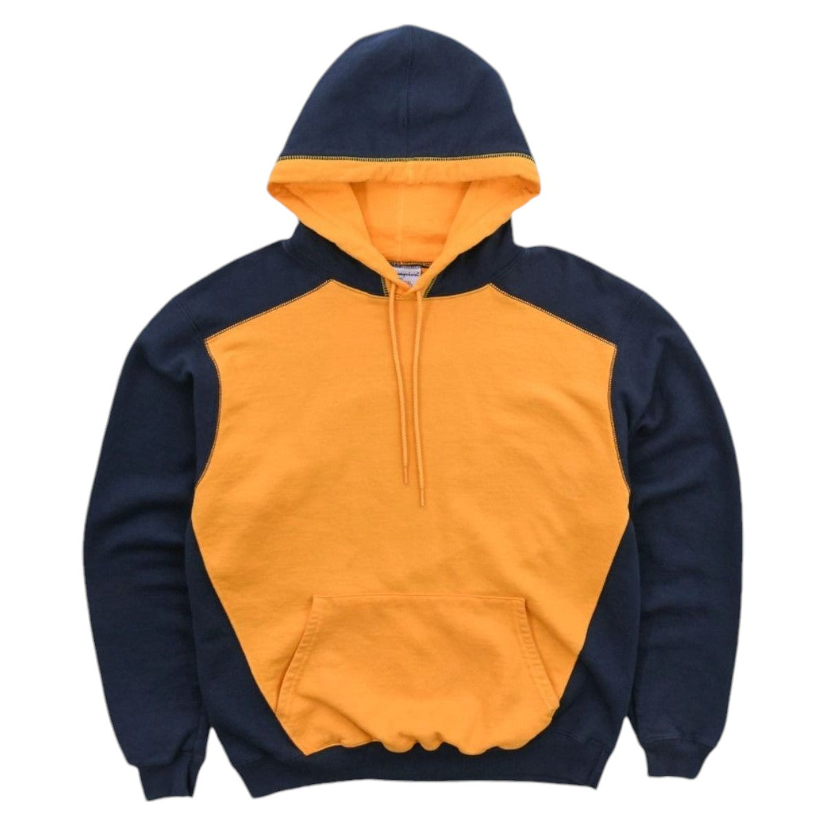 00s Champion Yellow/Navy Embroidered Hoodie (S)