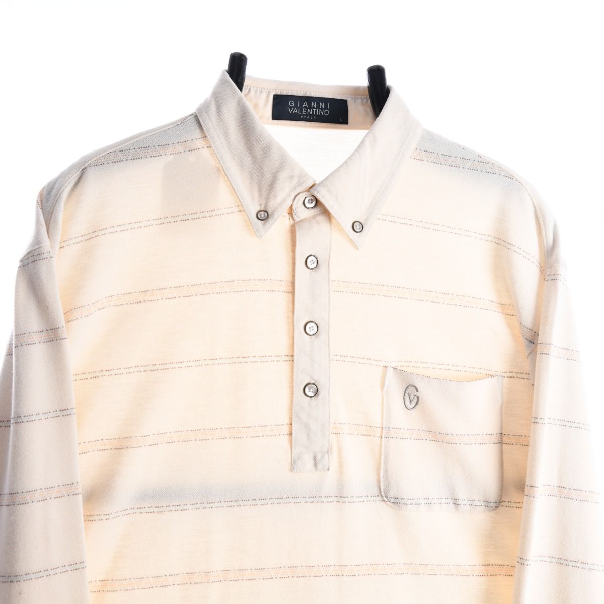 00s Gianni Valentino Cream Rugby Shirt (S)