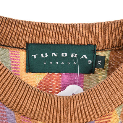 90s Tundra Orange Patterned Jumper (XL)