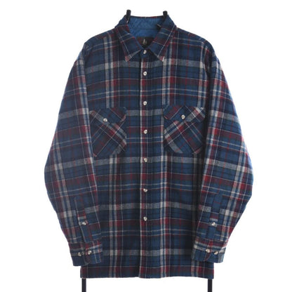 90s Flannel Quilted Lined Checked Shacket (XL)